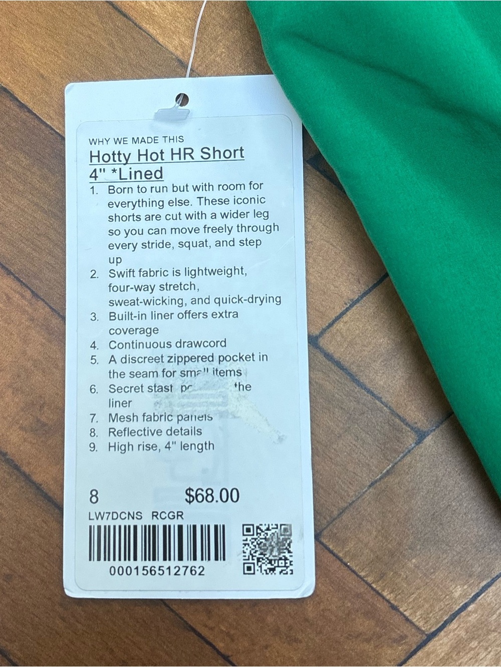 NWT Lululemon Hotty Hot High Rise Shorts 4" In Raceway Green Size 8 - Picture 5 of 7